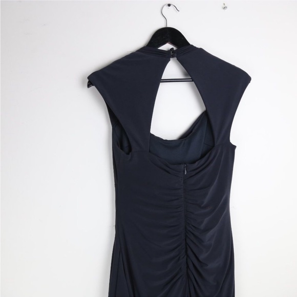 Xscape jewel, elegant maxi, navy blue, open back dress 8 - Picture 3 of 10